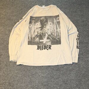 Justin Bieber Purpose Tour Long Sleeve T-Shirt White Large